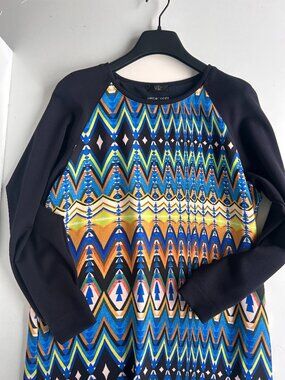 Marc Cain Sports Geometric Print Long Sleeve Dress Size XS